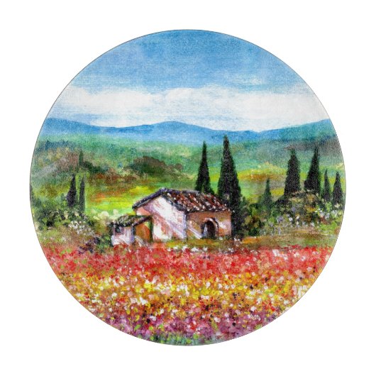 LENTE IN TUSCAAN LANDSCHAP Bloemvelden Snijplank (Voorkant)