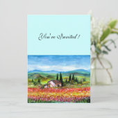 LENTE IN TUSCANJE, helder rood roze geel blauw Kaart (Staand voorkant)