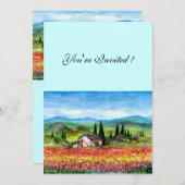 LENTE IN TUSCANJE, helder rood roze geel blauw Kaart (Voorkant / Achterkant)