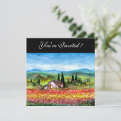 LENTE IN TUSCANJE, helder rood roze geel blauw Kaart (Staand voorkant)