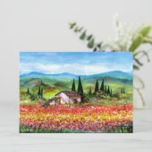 LENTE IN TUSCANJE, helder rood roze geel blauw Kaart (Staand voorkant)