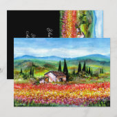 LENTE IN TUSCANJE, helder rood roze geel blauw Kaart (Voorkant / Achterkant)