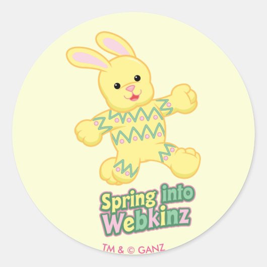 Lente in Webkinz! Ronde Sticker (Voorkant)