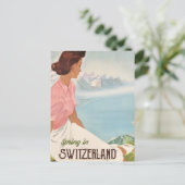 Lente in Zwitserland Briefkaart (Staand voorkant)
