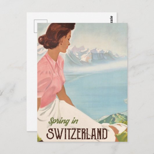 Lente in Zwitserland Briefkaart (Voorkant / Achterkant)