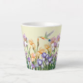Lente Irise Hummingbird and Butterfly Garden Latte Mok (Voorkant)