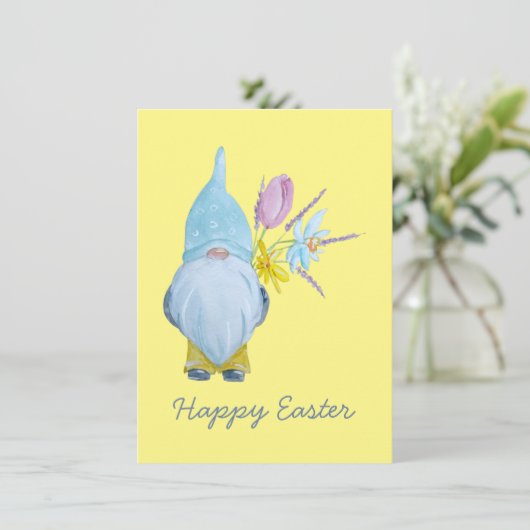 Lente kabouter vrolijk Pasen Kaart (Staand voorkant)