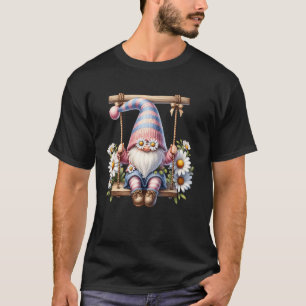 Lente kabouter zittend op buiten schommel Cute mad T-shirt