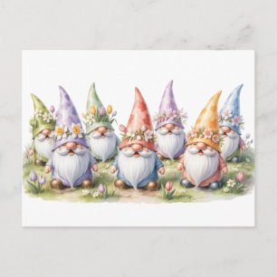 Lente kabouters in een wei briefkaart