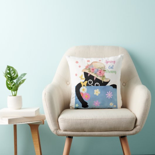 Lente kat dromen kussen (Stoel)