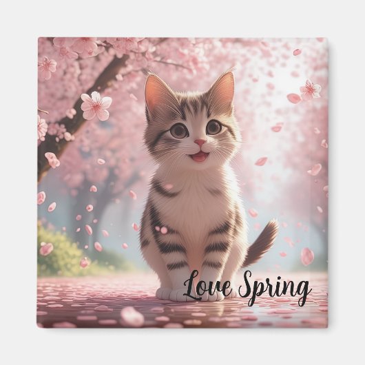 Lente Kat Magneet (Voorkant)