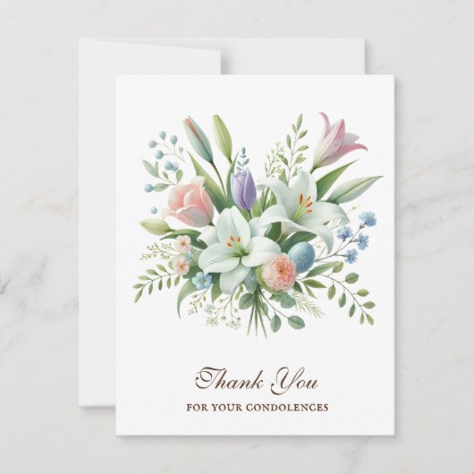 Lente Katholieke Bloemen Condoleance Sympathie Bedankkaart (Voorkant)