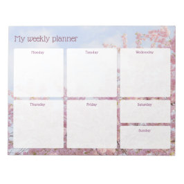 Lente kersenbloesem boom, lichte pastel Weekplanne Notitieblok