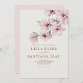 Lente Kersenbloesem De Trouw Uitnodiging (Voorkant / Achterkant)