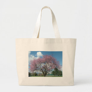 lente kersenbloesem grote tote bag