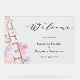 Lente Kersenbloesem Trouw Welkomstbord Acryl Bord