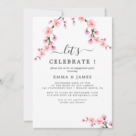 Lente Kersenbloesemfeest Uitnodiging (Voorkant)