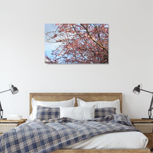 Lente kersenboom bloeien canvas afdruk (Insitu (Slaapkamer))