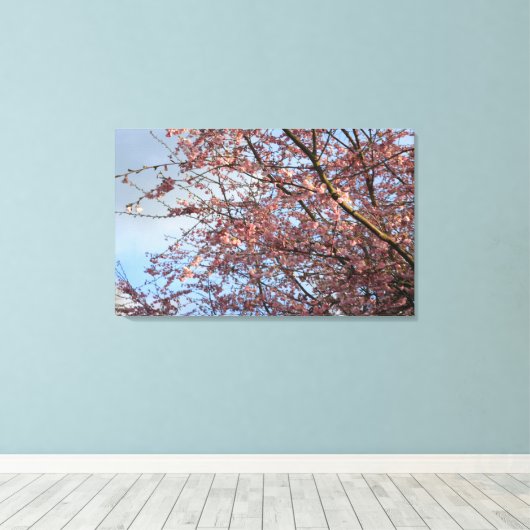 Lente kersenboom bloeien canvas afdruk (Insitu (Houten vloer))