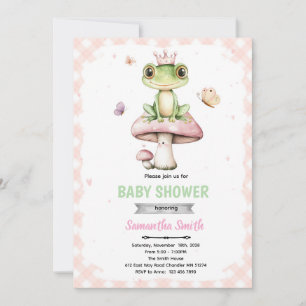 Lente kikker babyshower uitnodiging