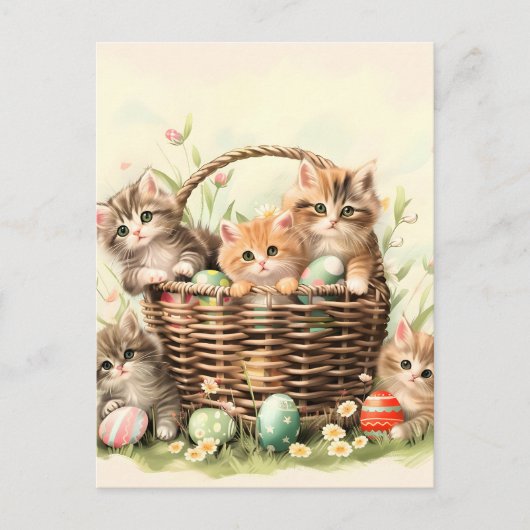 Lente Kitten Paasmand Feestdagenkaart (Voorkant)