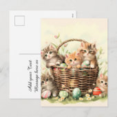 Lente Kitten Pasenmand  Feestdagenkaart (Voorkant / Achterkant)