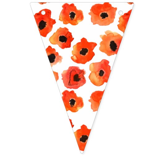 Lente klaproos bloemen Trouwdecoratie Vlaggetjes (Derde vlag)