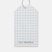 Lente Klassieke Gingham | Poederblauw Cadeaulabel (Achterkant)