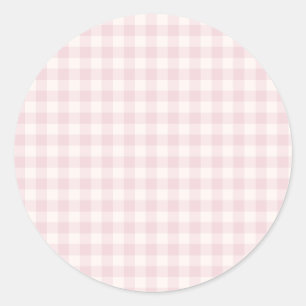 Lente Klassieke Gingham   Zachte Blos Ronde Sticker