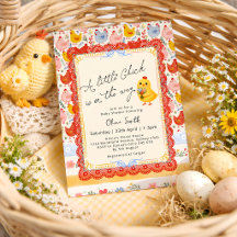 Lente Kleine Kuiken Bloemen Meisje Baby Shower