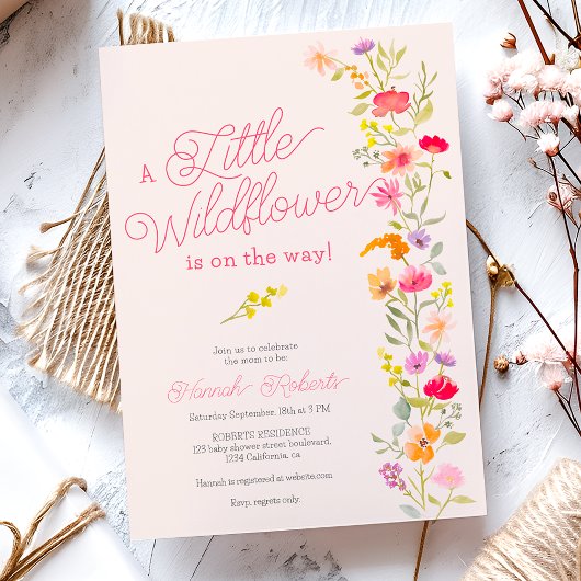 Lente Kleine wilde bloem bloemige baby shower Kaart