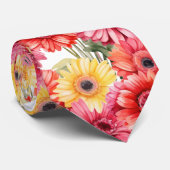 Lente Kleuren Gerbera Daisies Stropdas (Opgerold)