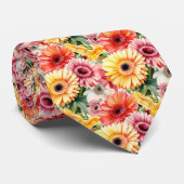 Lente Kleuren Gerbera Daisies Stropdas (Opgerold)