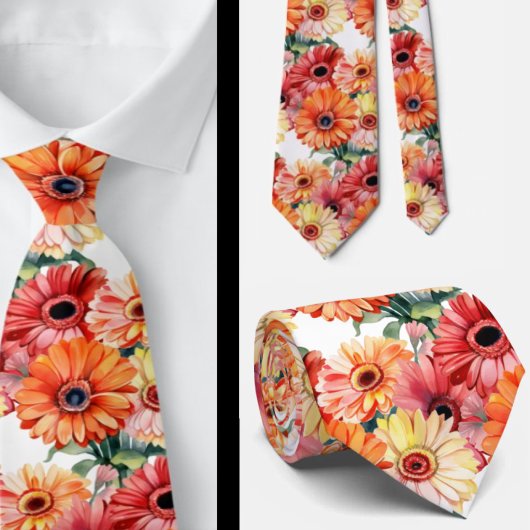 Lente Kleuren Gerbera Madeliefjes Stropdas