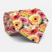 Lente Kleuren Gerbera Madeliefjes Stropdas (Opgerold)