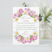 Lente Kleurrijke Bloem Kinderen Verjaardag Bedankkaart (Staand voorkant)