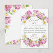 Lente Kleurrijke Bloem Kinderen Verjaardag Bedankkaart (Voorkant / Achterkant)