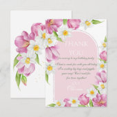 Lente Kleurrijke Bloem Kinderen Verjaardag Bedankkaart (Voorkant / Achterkant)