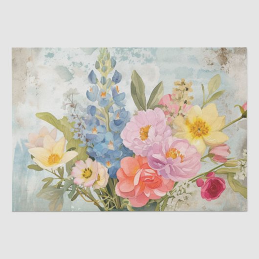 lente kleurrijke bloemen tissuepapier (Voorkant)