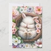 Lente kleurrijke bloemenkonijn Baby Meisje Douche Kaart (Achterkant)
