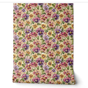 Lente kleurrijke viooltjes bloemen paarse bloemen behang