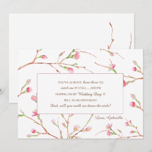 Lente Knoppen Trouwkaart Verzoekkaart Kaart (Voorkant / Achterkant)