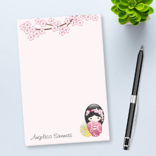 Lente Kokeshi Doll Leuke Geisha Meisje Roze Post-it® Notes