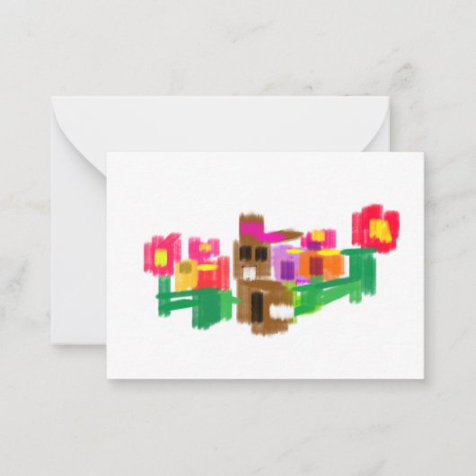 Lente Konijn Notitiekaartje (Voorkant)