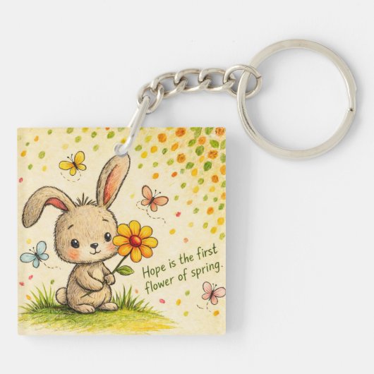Lente Konijn Sleutelhanger (Achterkant)