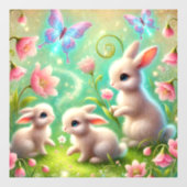 Lente Konijnentuin Fantasie Raamsticker (Vel)