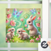 Lente Konijnentuin Fantasie Raamsticker (Huis)