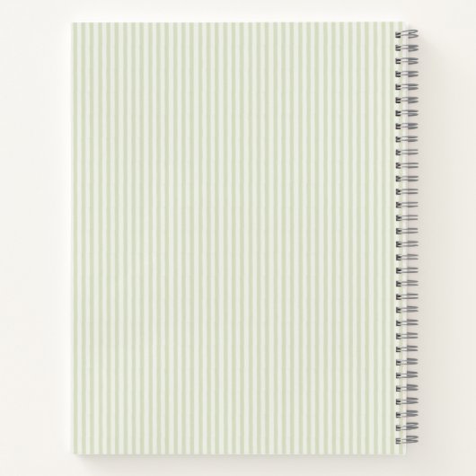 Lente kraan Stripe Light Soft Green Notitieboek (Achterkant)