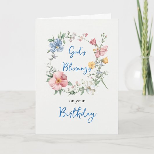 Lente Krans Gods zegen Orthodoxe Verjaardag Kaart (Voorkant)