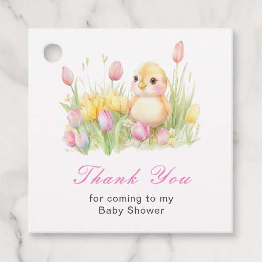 Lente Kuiken Baby Shower Bedankjes Labels (Voorkant)